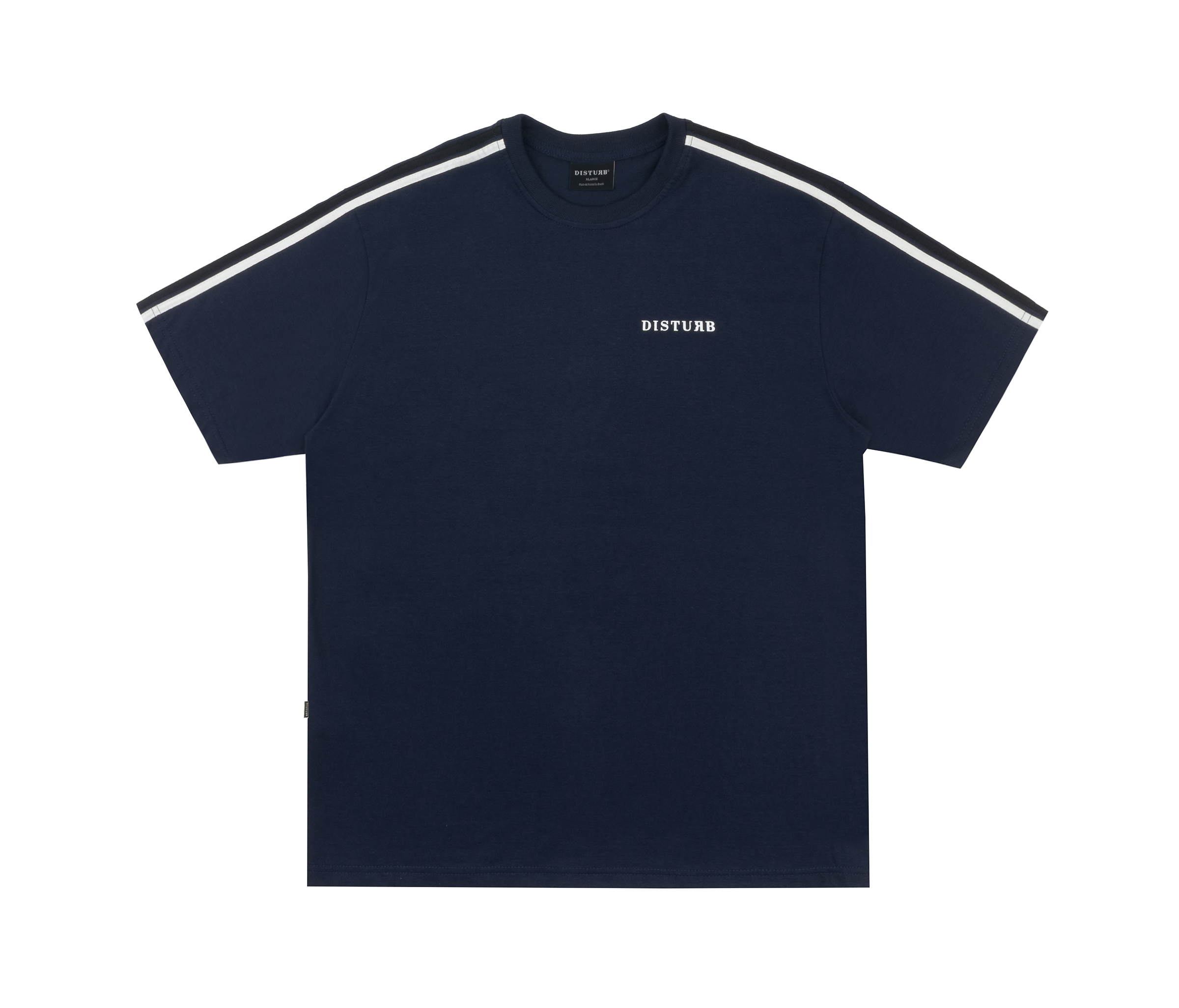 DISTURB - Camiseta Stripe Logo In Blue